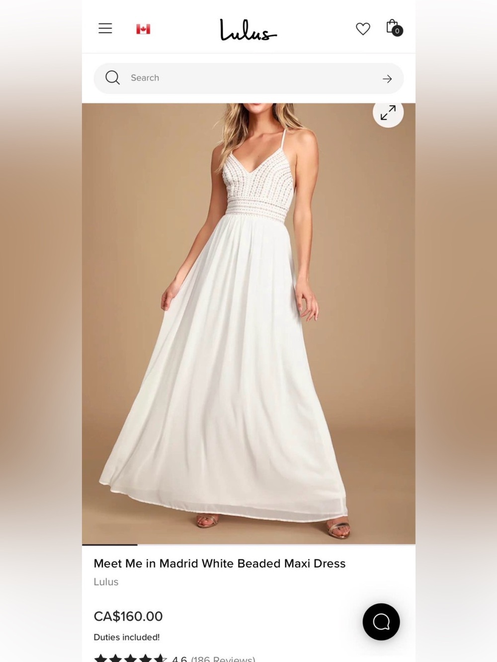 Lulus "Meet Me in Madrid" Maxi Dress - New without tags - Size S